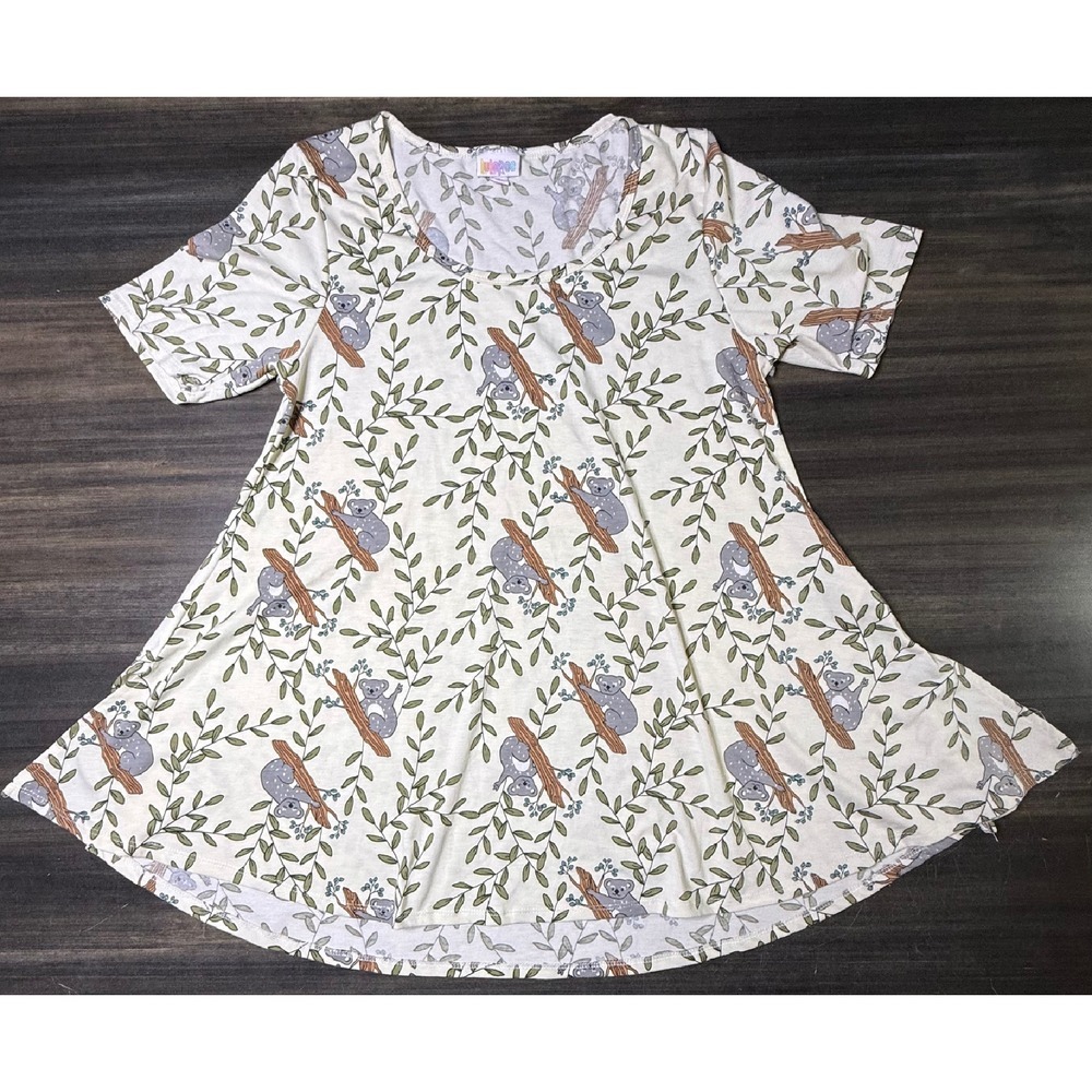 LuLaRoe Koala Print Swing Dress‎ Short Sleeve Casual Comfy Dress Size S
